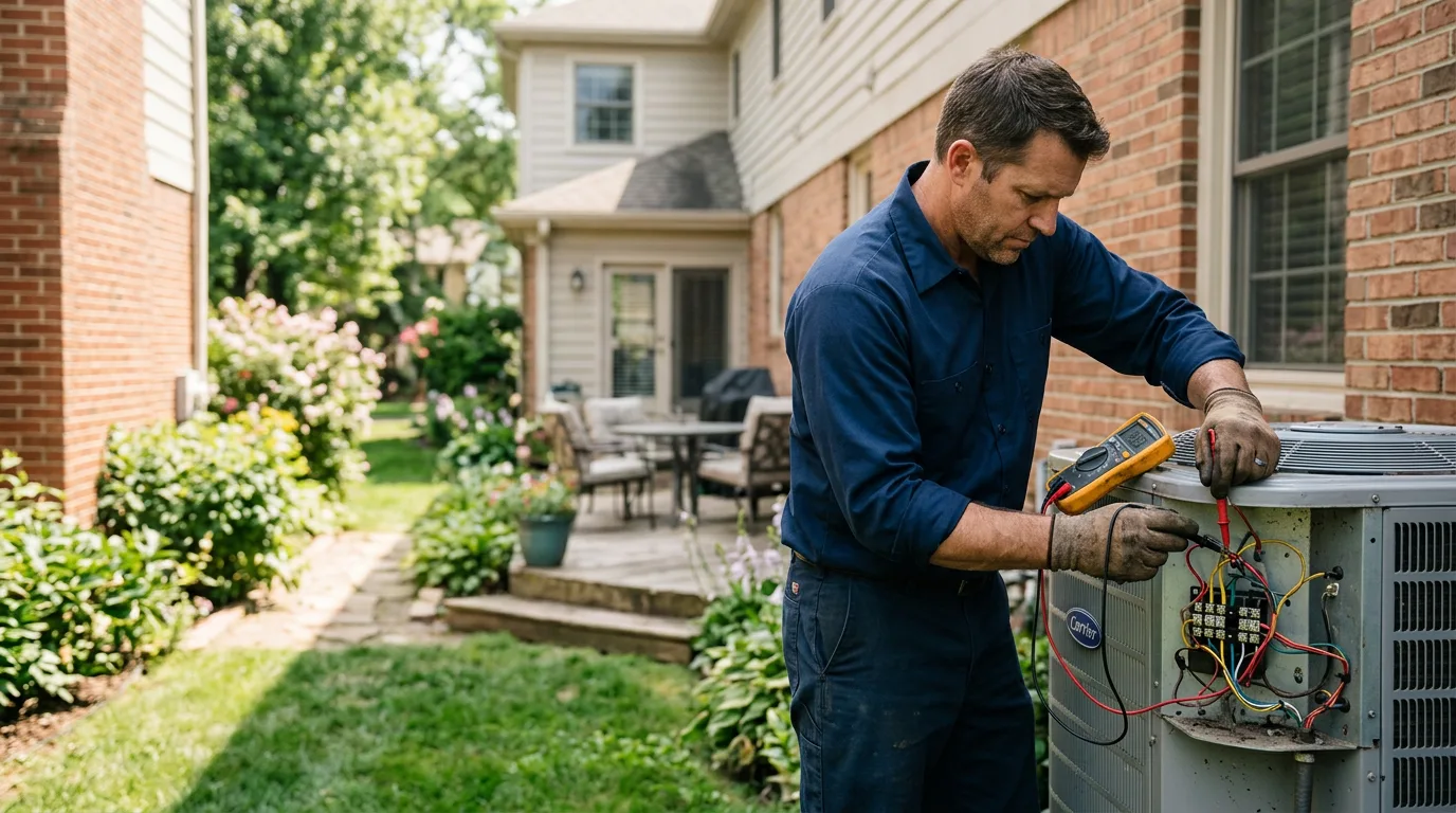 HVAC technician working near Hodgen, OK